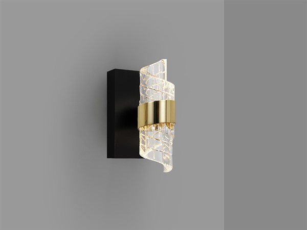 (image for) 1 Light Wall Light - Black/Gold